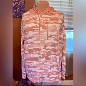 Belle by Kim Gravel TripleLuxe Knit Camo Hoodie - Rose (Size 2X)
